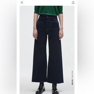 Zara Patch Pocket Marine Straight Jeans in Blue